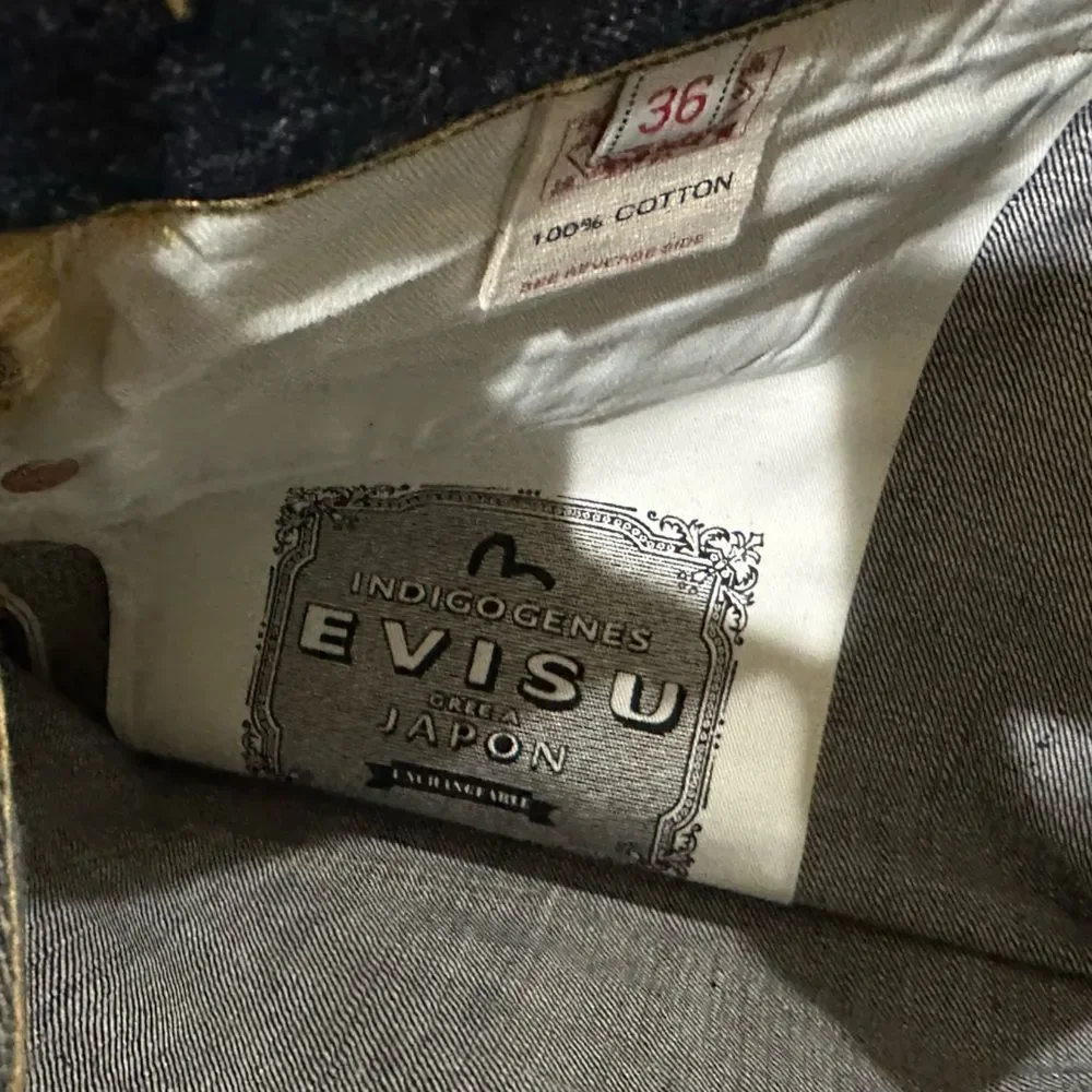 Vtg special edition Evisu heritage seldvage denim with black embroidered logo